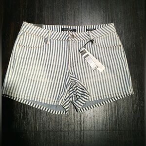 NWT Blue and White Striped‎ Denim Shorts